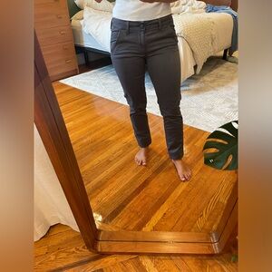 American Eagle Grey Stretch Low Rise X Long Trousers